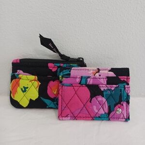 Vera Bradley two mini wallet black floral